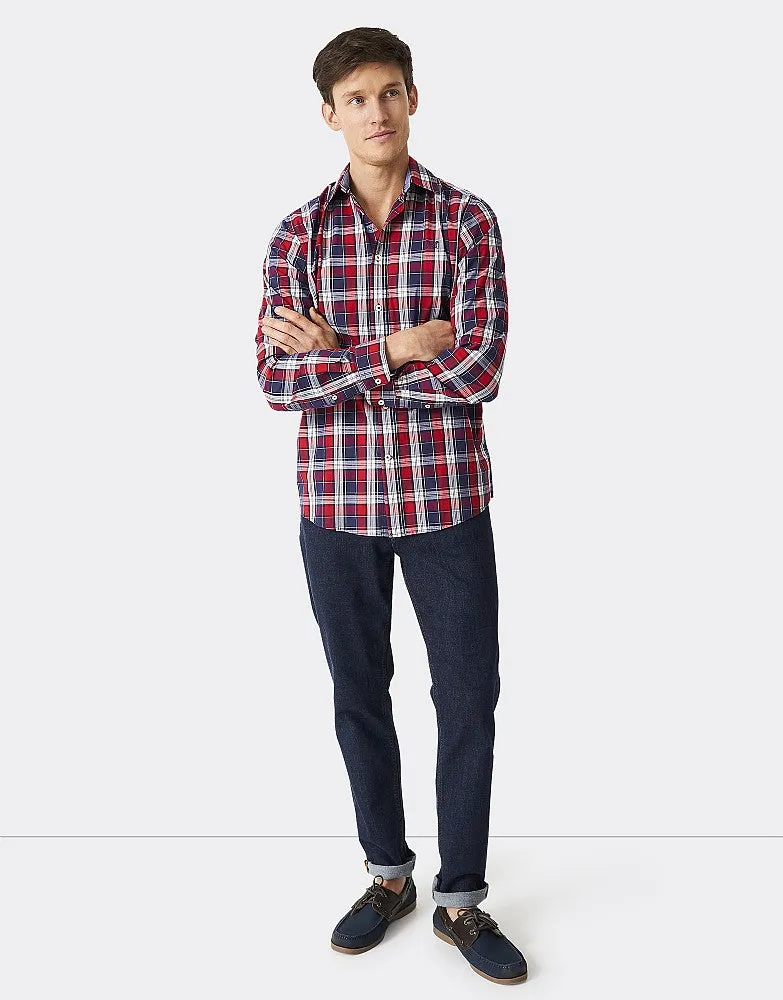 Crew Clothing Tillers Peached Poplin Shirt