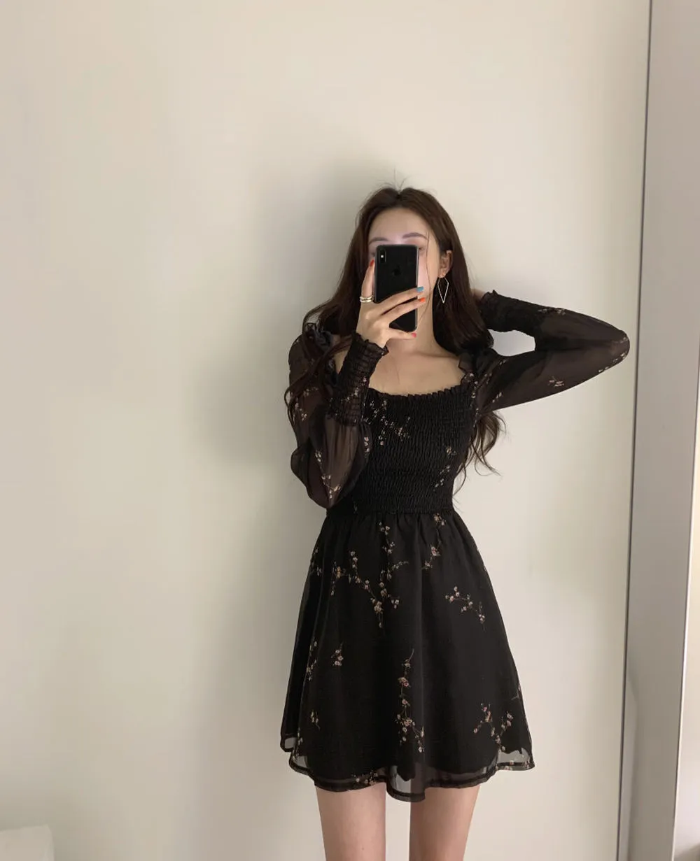 'Dazzle' Black Alt Long Puffy Dress