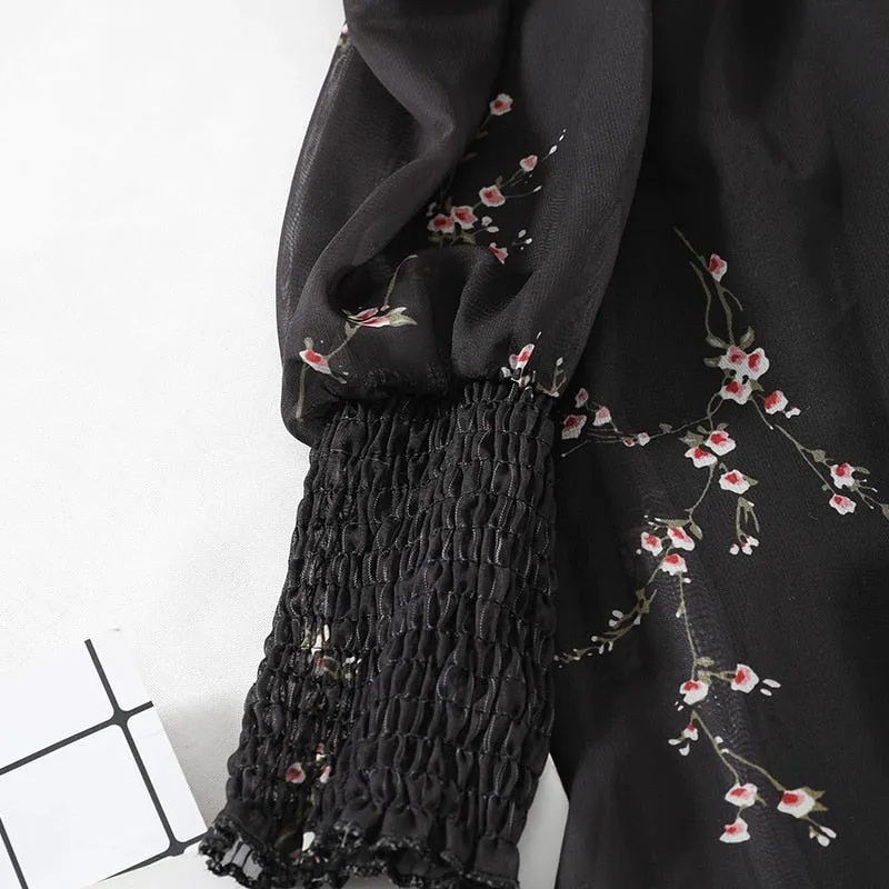 'Dazzle' Black Alt Long Puffy Dress