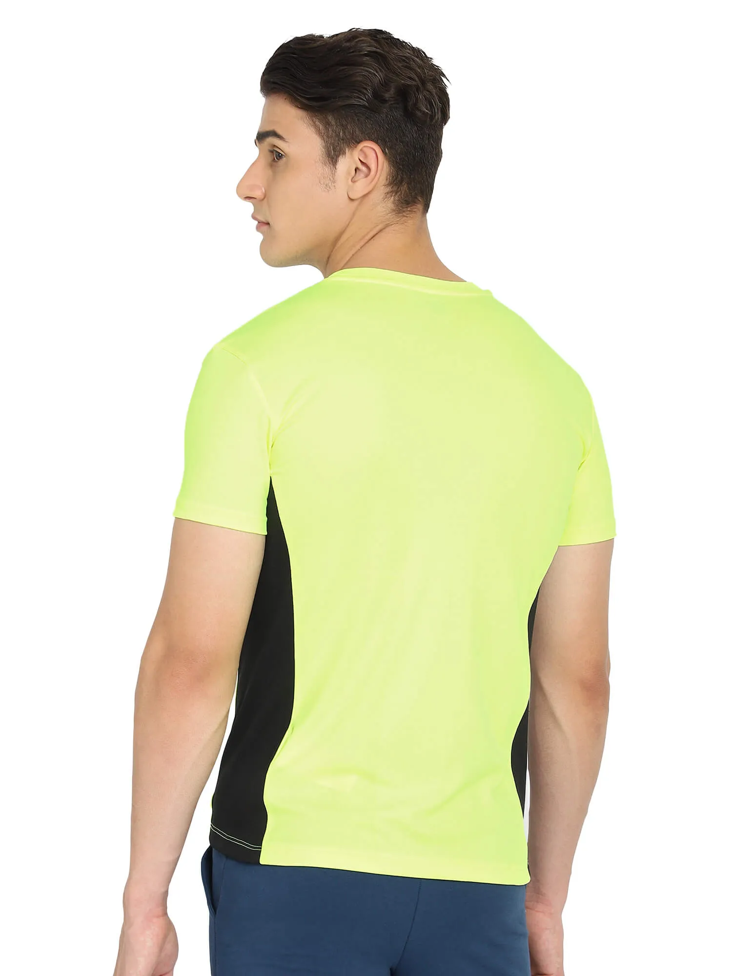 Eino Men Polyester Yellow T-Shirt