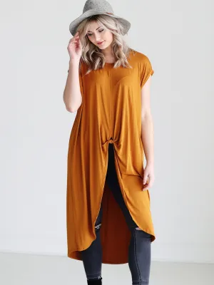 Gold DLMN Knotted High-Low Top