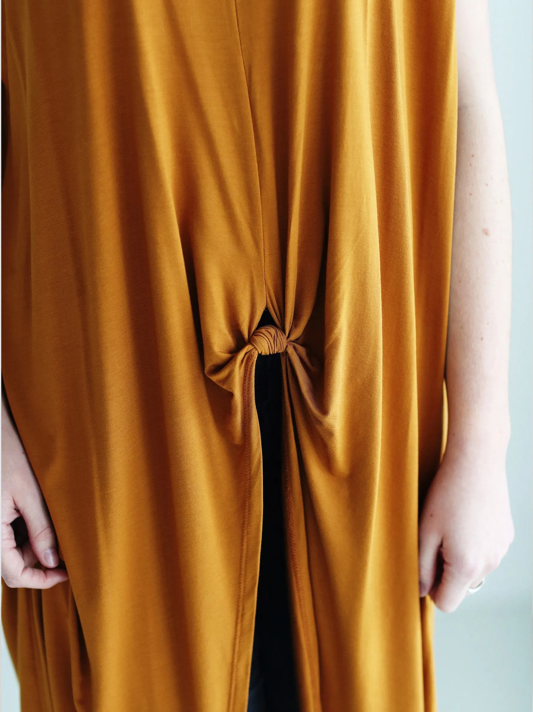 Gold DLMN Knotted High-Low Top