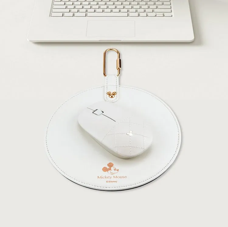 Premium Faux Leather Mickey Mouse Wireless Optical Mouse - Stylish, Ergonomic Design for Effortless Navigation and Comfort