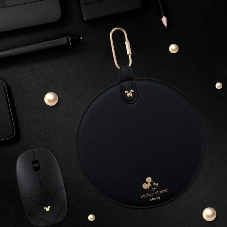 Premium Faux Leather Mickey Mouse Wireless Optical Mouse - Stylish, Ergonomic Design for Effortless Navigation and Comfort