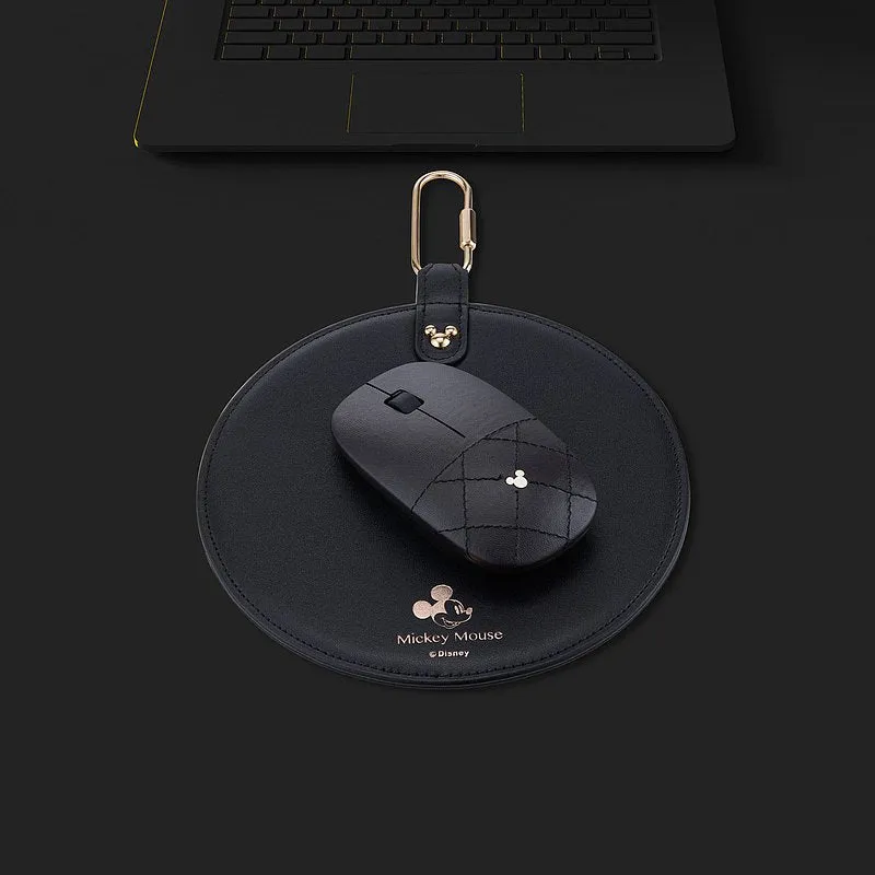 Premium Faux Leather Mickey Mouse Wireless Optical Mouse - Stylish, Ergonomic Design for Effortless Navigation and Comfort