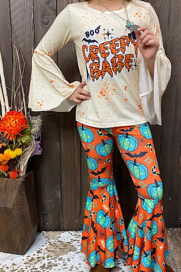 XCH0010-14H BOO CREEPY BABE prints halloween children's clothes wholesale
